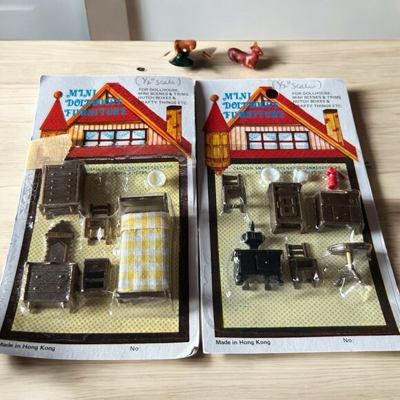 Vintage Deadstock mini dollhouse furniture set crafts minis random lot hobbyist - Picture 1 of 8